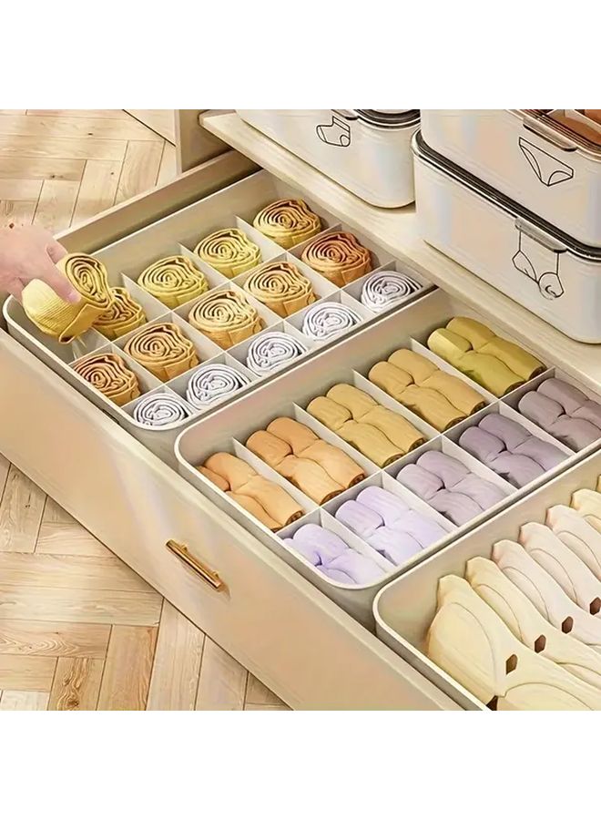 Bra Storage Box Transparent with Lid 10 or 15 Compartment Durable Plastic Wardrobe Organizer Portable Handle - Image 4